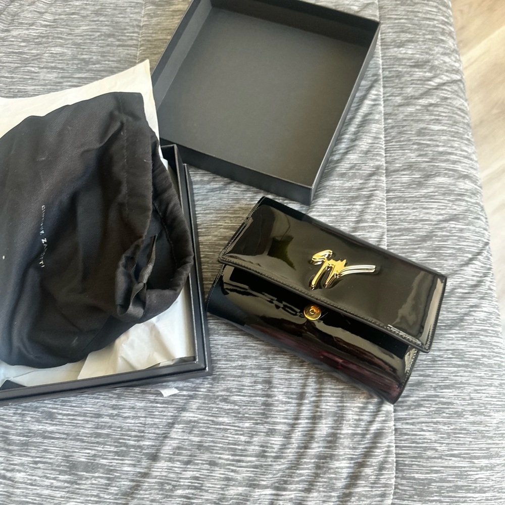 Giuseppe Zanotti Black Patent Leather Clutch